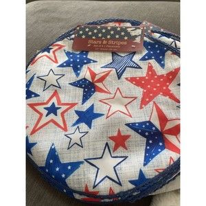 New Stars & Stripes Set Of 4 Placemats Red White Blue Hearts 4th Of July 15"